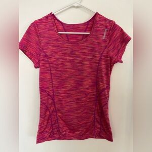 Reebok Women's Pink and Purple Short Sleeve Tee